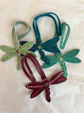 Portland Leather Goods Dragonfly Leather Tassels - Green, Teal, Orchid